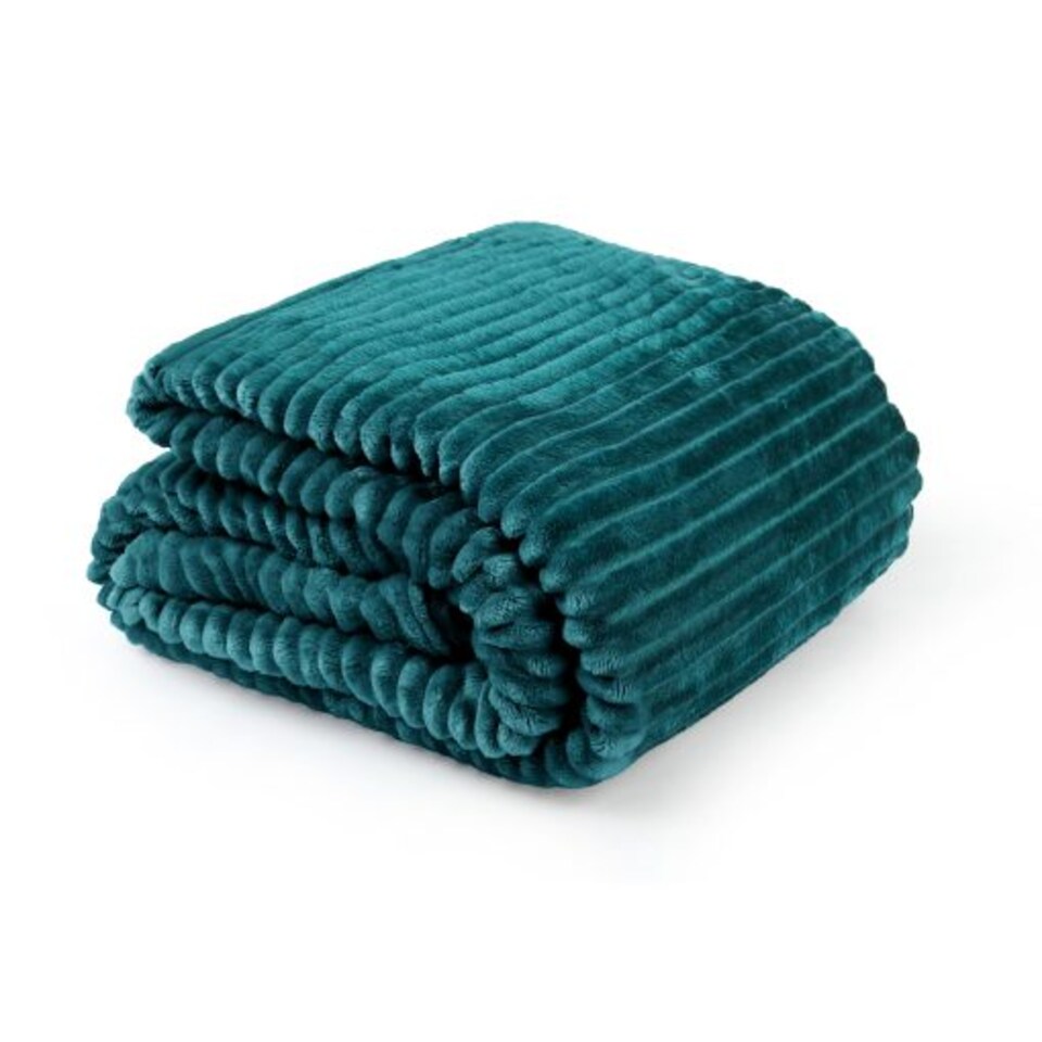 image 1 of Dahlia Fleece Throw in Emerald Green (55" x 78")