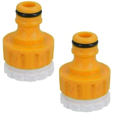 Outdoor Garden Tap Hose Threaded Tap Connector 3/4in with 1/2in Reducer 2pc