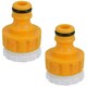 image 1 of Outdoor Garden Tap Hose Threaded Tap Connector 3/4in with 1/2in Reducer 2pc