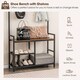 image 7 of COSTWAY 3 in 1 Coat Rack Hall Tree with Shoe Bench   Shoe Storage Coffee