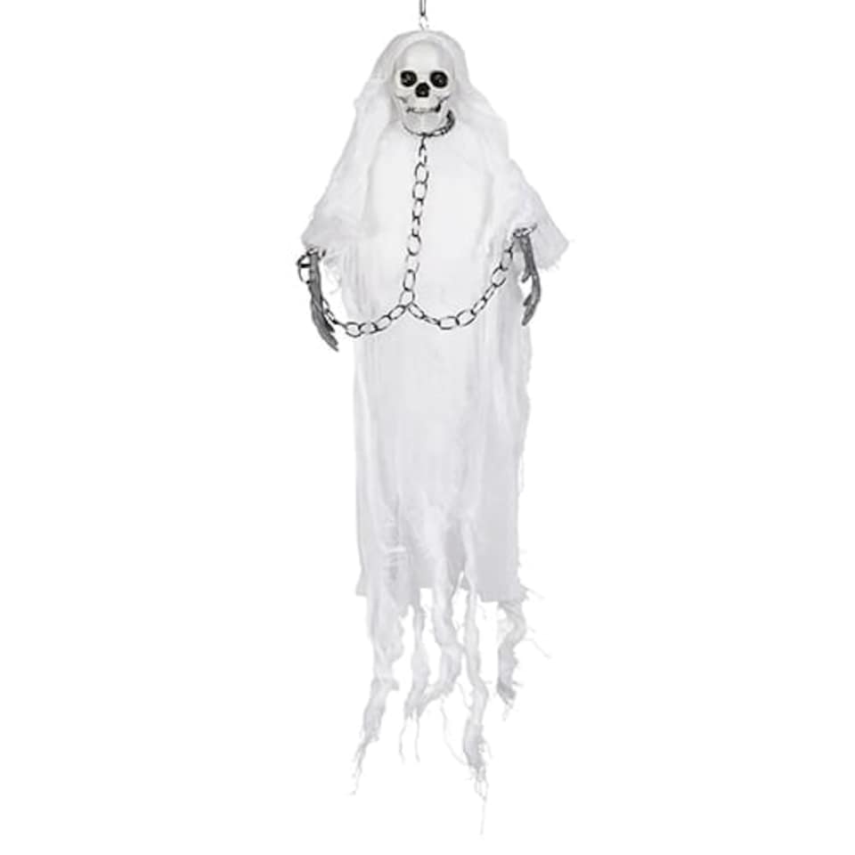 White Girl Skeleton Settler Halloween Hanging Decoration 40cm