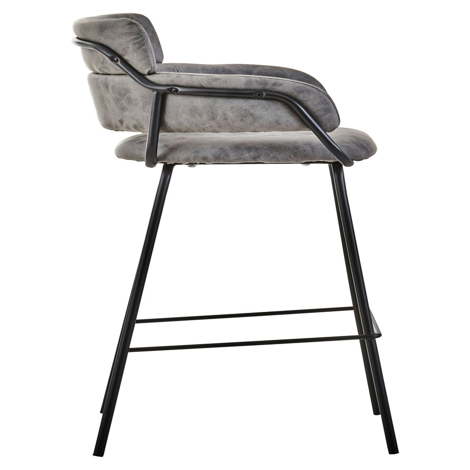 image 1 of Tamzin Grey Faux Leather Bar Chair Grey