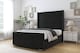 image 2 of Sloomy Devonshire Black Plush Bed Frame With Mattress With 50"  Upholstered Wingback Headboard 2'6 Small Single