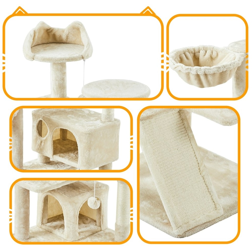 image 1 of Yaheetech 146 cm Multilevel Indoor Cat Tree Tower for Kittens Beige