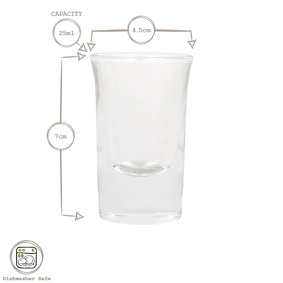 image 1 of Rink Drink Tall Shot Glasses - 25ml - Clear - Pack of 6 | Clear | Clear
