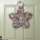 image 8 of 35cm Frosted Hanging Christmas Star Wreath with Red Jingle Bells & Wooden Stars