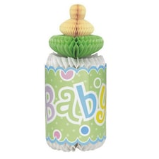 Unique Party Baby Shower Honeycomb Bottle Decoration - Green - One Size