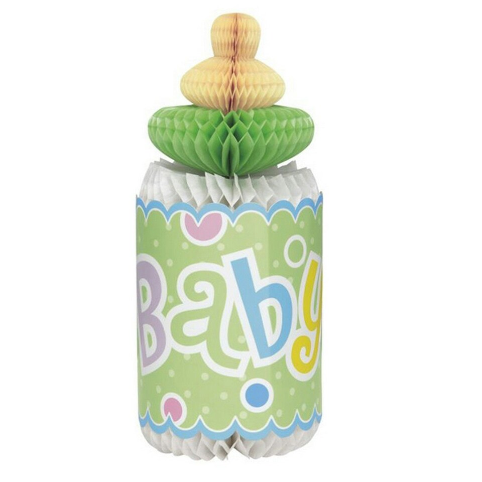 Unique Party Baby Shower Honeycomb Bottle Decoration - Green - One Size
