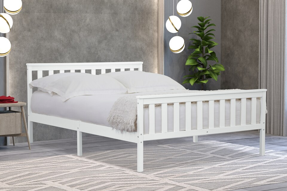 image 1 of Marnel 4ft 6 Double White Bed Frame | White | Double