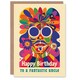 image 1 of Uncle Colourful Trippy Hippy Psychedelic Retro Hippie Birthday Card