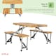 image 7 of Oypla Portable Wooden Folding Outdoor Picnic Table and Bench Set 4 Seats Brown
