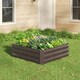 image 4 of Living and Home Galvanized Steel Square Raised Garden Bed Planter Box | Brown