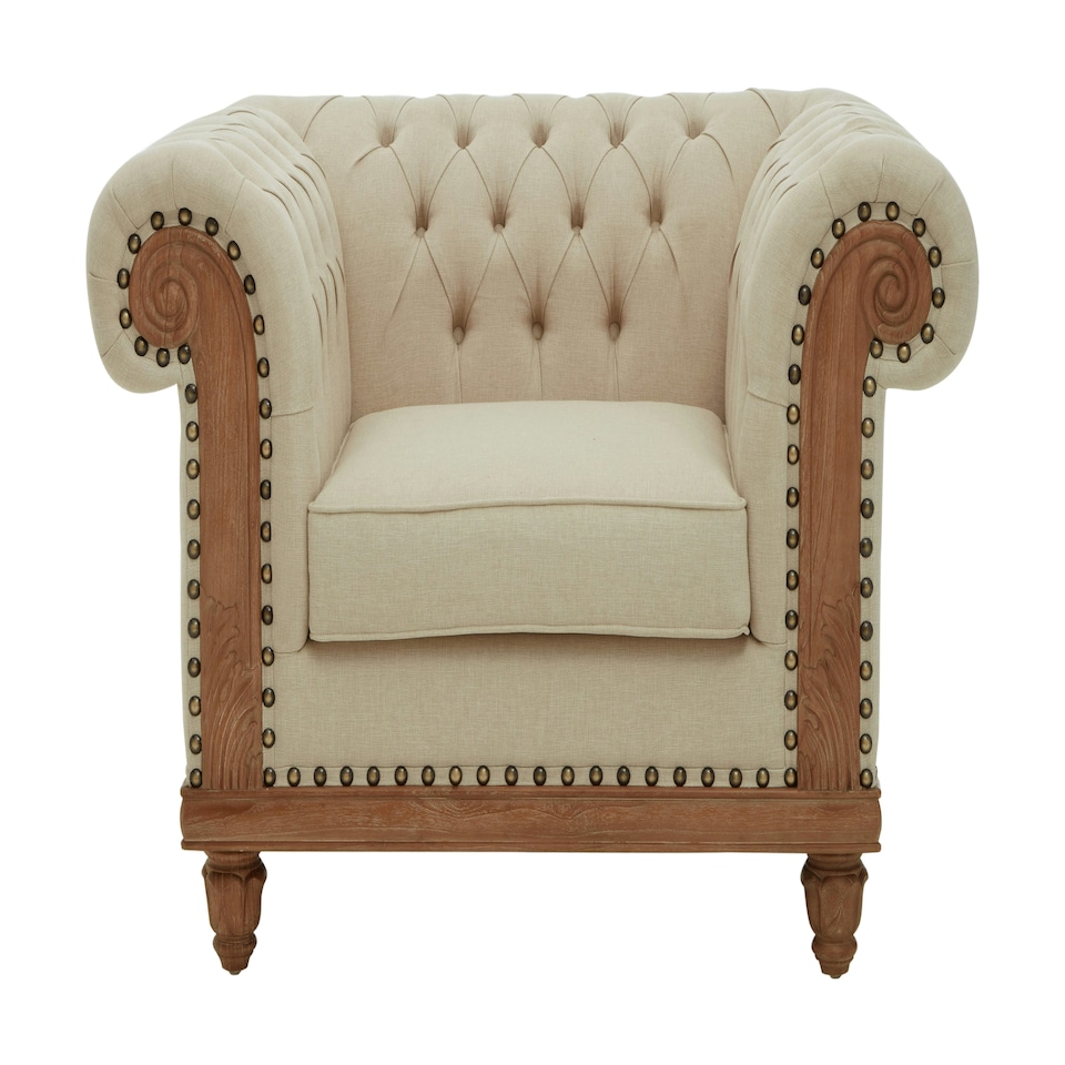 image 1 of Cabra Chesterfield Cream Chair Cream