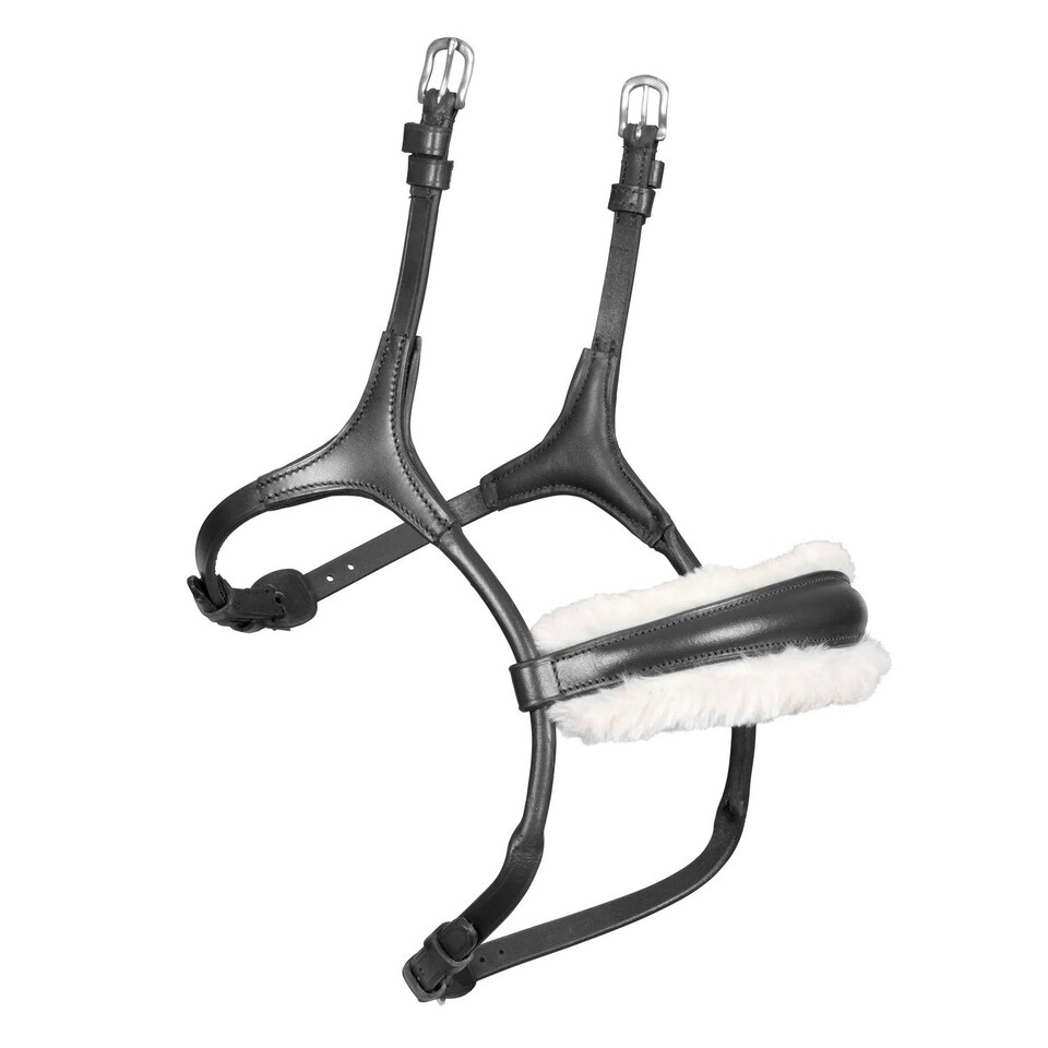 Velociti Rapida Fleece Lined Horse Noseband - Black - Cob