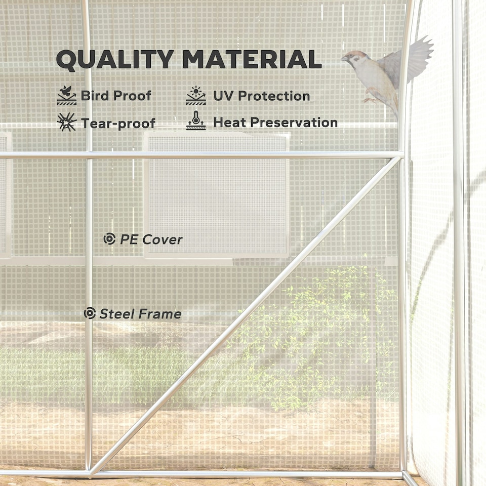 image 1 of Outsunny 3 x 2 x 2m Polytunnel Green House w/ UV-resistant PE Cover, Green