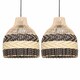 image 1 of Set of 2 Tanya - Natural Rattan Mix Pendant Lightshades | Cream | Medium | 2