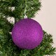 image 3 of Purple Shatterproof Christmas Baubles 10cm - Pack of 3