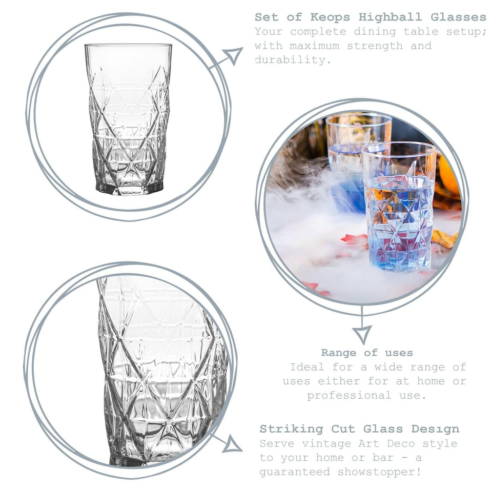 image 1 of LAV Keops Highball Glasses - 460ml - Clear Clear
