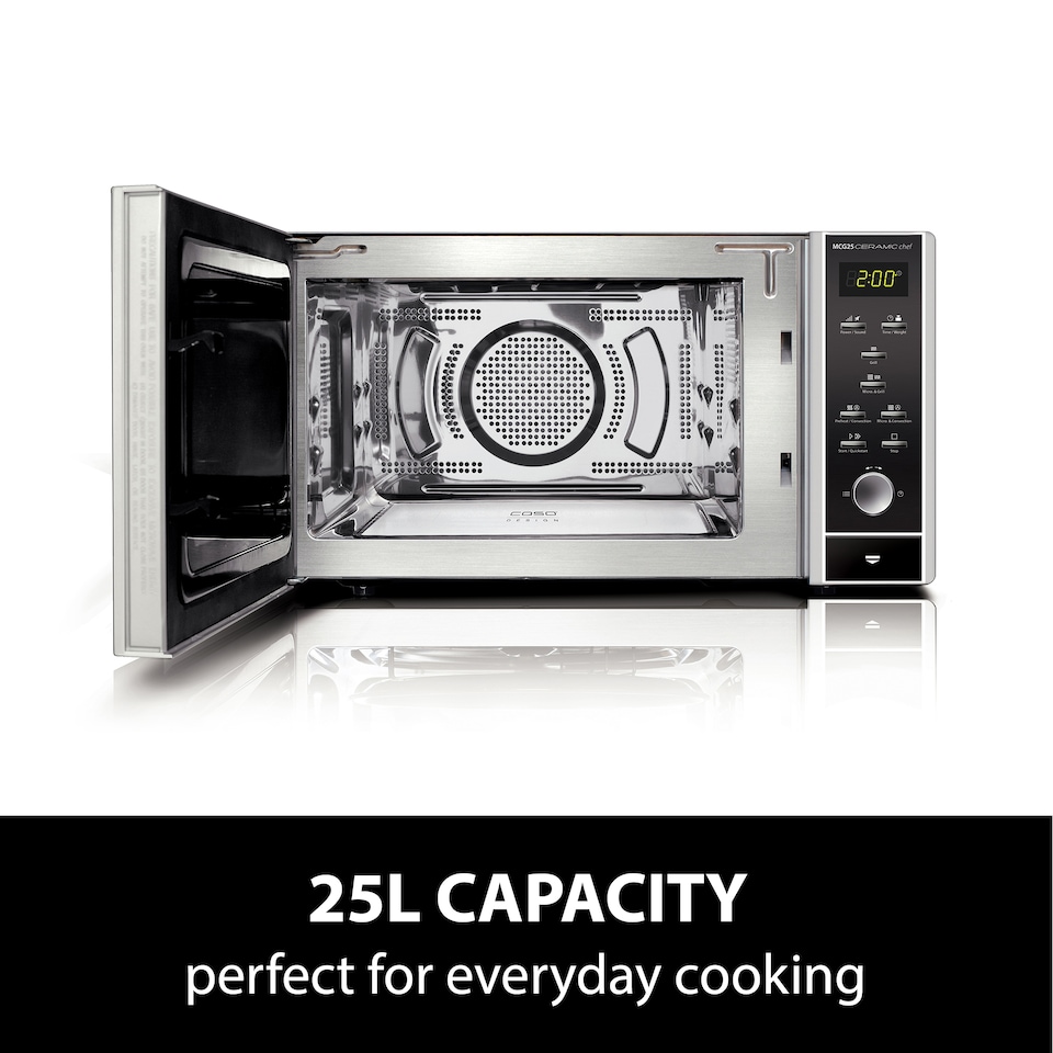 image 1 of Caso Design MCG 25 Ceramic Chef Microwave Oven & Grill, 25L Capacity, 900W Microwave with 1200W Grill and 2050W Convection