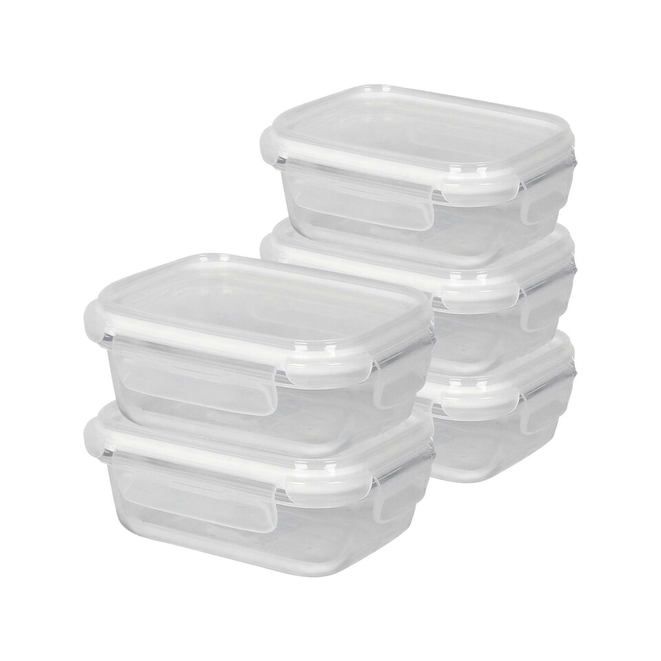 image 1 of Harbour Housewares Glass Food Storage Containers with Lids - 370ml - Pack of 5