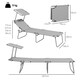 image 7 of Outsunny Folding Sun Lounger Set of 2 w/ Sunshade Adjustable Backrest Light Grey