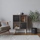 image 2 of Anthracite Oak 4-Cube Storage Unit with 2 Metal Doors and Legs | Black | Black & Pine | 1