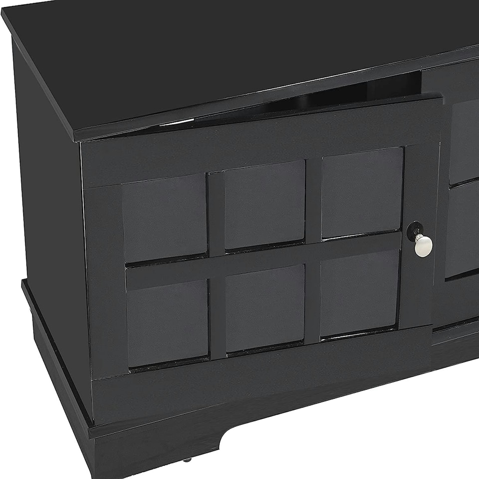 image 1 of MDA Designs Hamilton Black Freestanding Traditional TV Cabinet with Storage Elegant Classic Design for Flat Screen TVs up to 55" Black