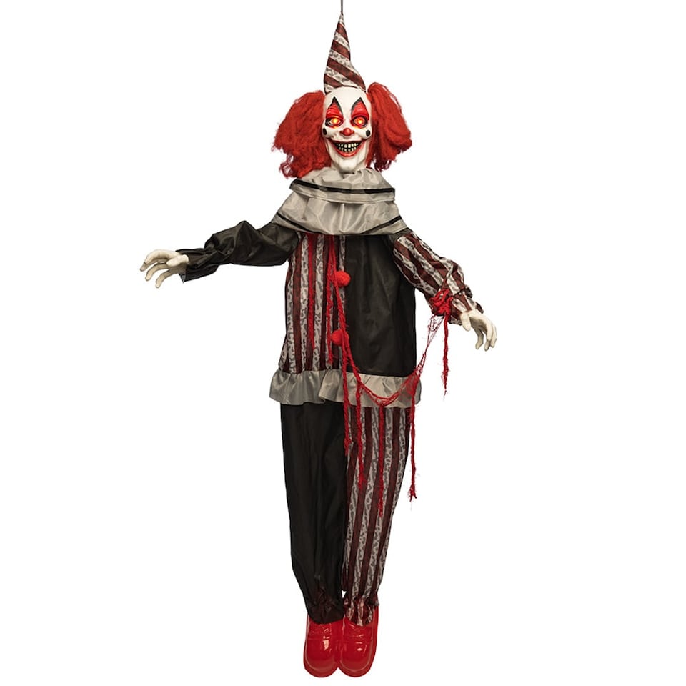 image 1 of Mad Giggles Clown Halloween Light Up Hanging Decoration 1.75m