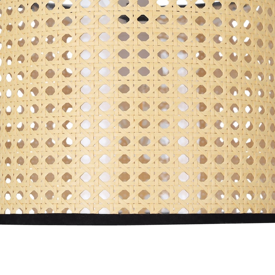 image 1 of Set of 2 Woven - 25cm Wicker Easy Fit Pendant Shades | Brown | Black | Medium | 2