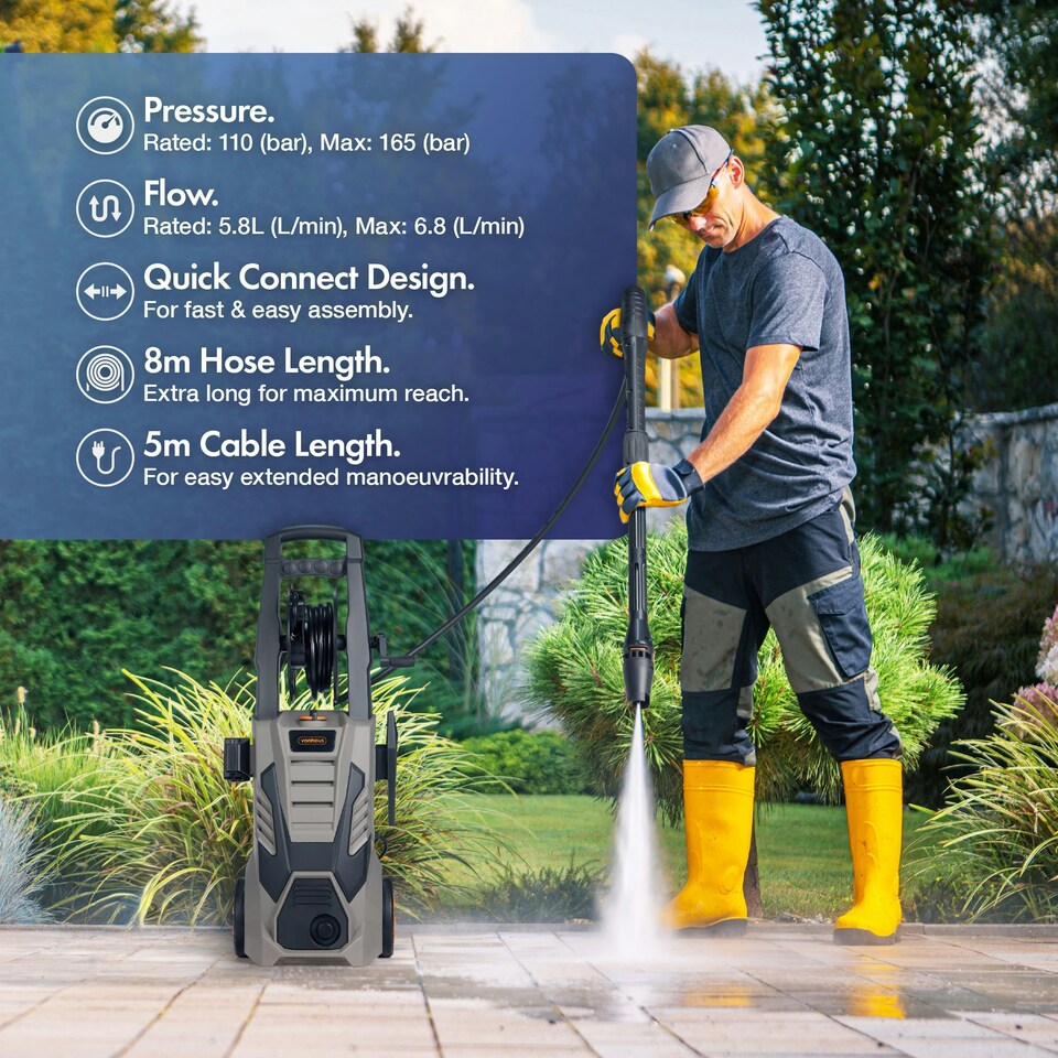 image 1 of VonHaus Pressure Washer 2200W Portable Power Jet Wash
