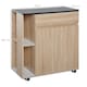 image 3 of HOMCOM Kitchen Storage Trolley Cart Cupboard Rolling Island Shelves Locking