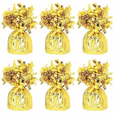 Bright Gold Foil Balloon Weights - Pack of 6