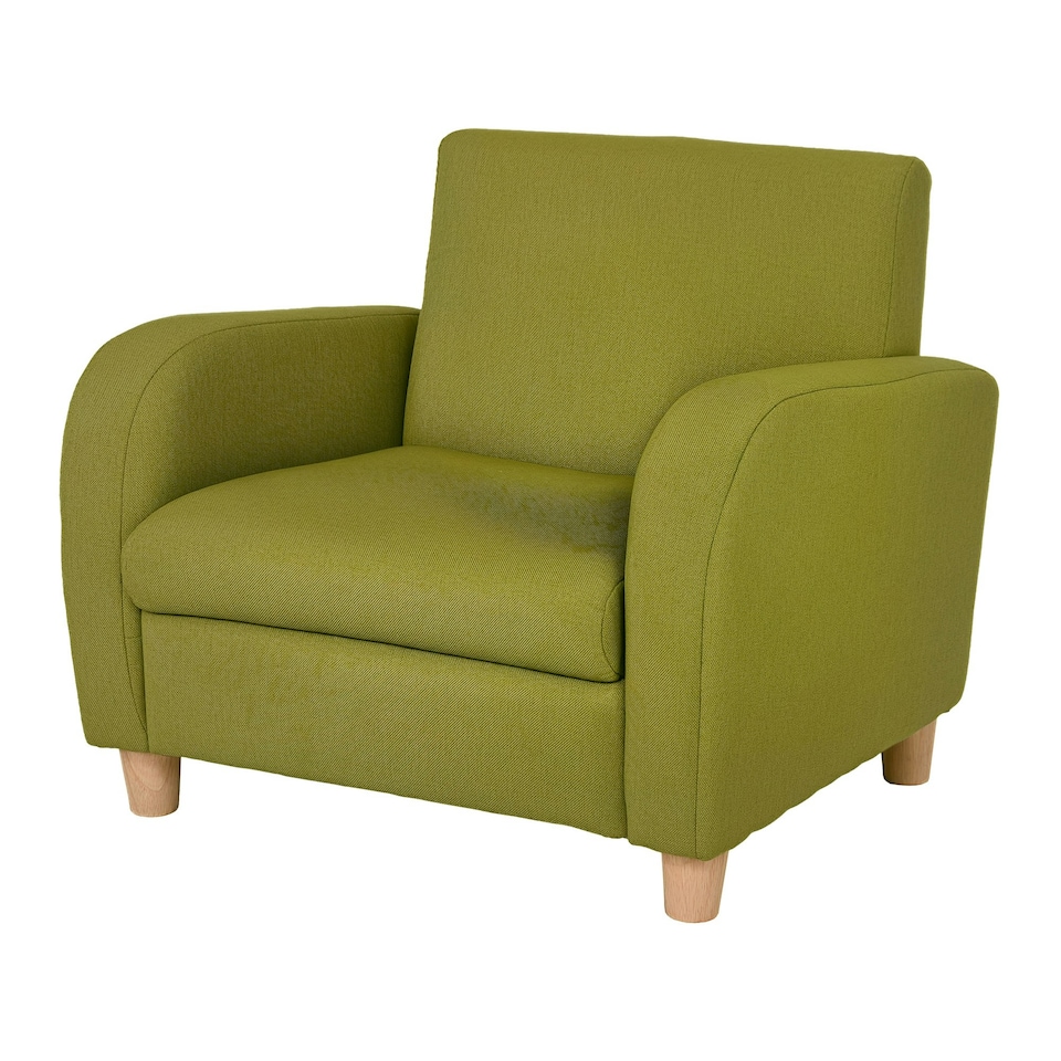 image 1 of HOMCOM Kids Armchair Children Mini Sofa Wood Frame High Back Bedroom Furniture Green