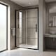 image 3 of Balterley Sonic Toughened Safety Glass Single Sliding Shower Door - Balterley | Black | Matt Black | 1