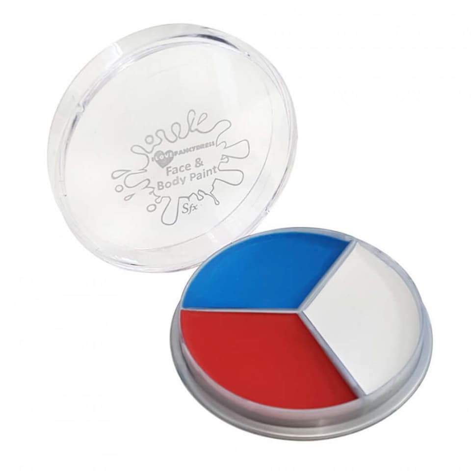 Pack of 3 Red, White & Blue Face Paint Multi | One Size