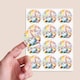 image 2 of Easter Gonk Round Stickers 60mm - Sheet of 12