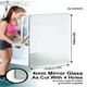 image 2 of Circuitt 4mm Sheet Mirror Glass 4 Holes 183 x 91 CM N/A