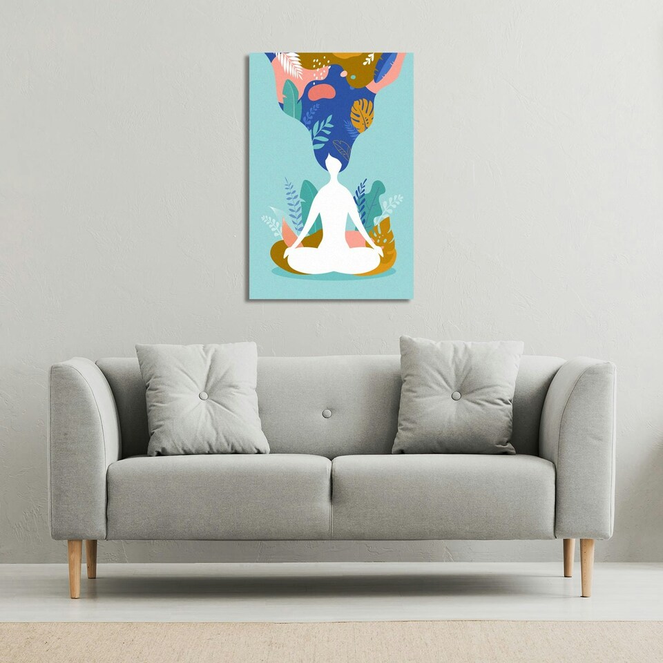 image 1 of mindfulness, meditation and yoga (Canvas Print) 61 x 91 x 4cm
