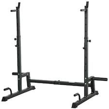 HOMCOM Multifunction Barbell Squat Rack Adjustable Height Weight Lifting