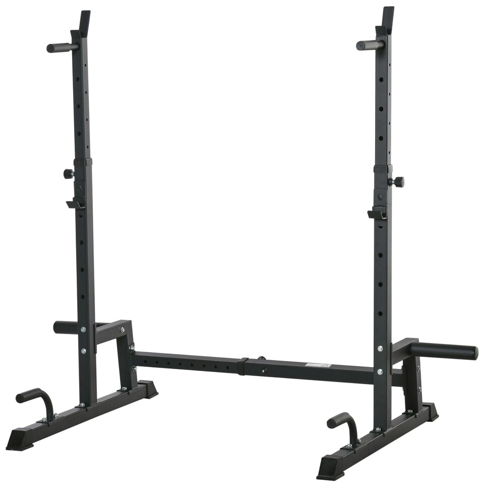 image 1 of HOMCOM Multifunction Barbell Squat Rack Adjustable Height Weight Lifting
