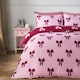 image 1 of OHS Bow Reversible Soft Cosy Plump Duvet Cover and Pillowcase Bedding Set Pink | Single