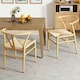 image 4 of COSTWAY Dining Chair Set of 2 Modern Weave Armchairs Yellow