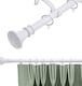image 1 of 19 mm Extendable Metal Curtain Pole Rods - White (Bell Finials, 210-360 cm)