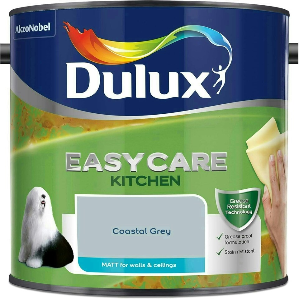 image 1 of Dulux Easycare Kitchen Matt 2.5L Coastal Grey