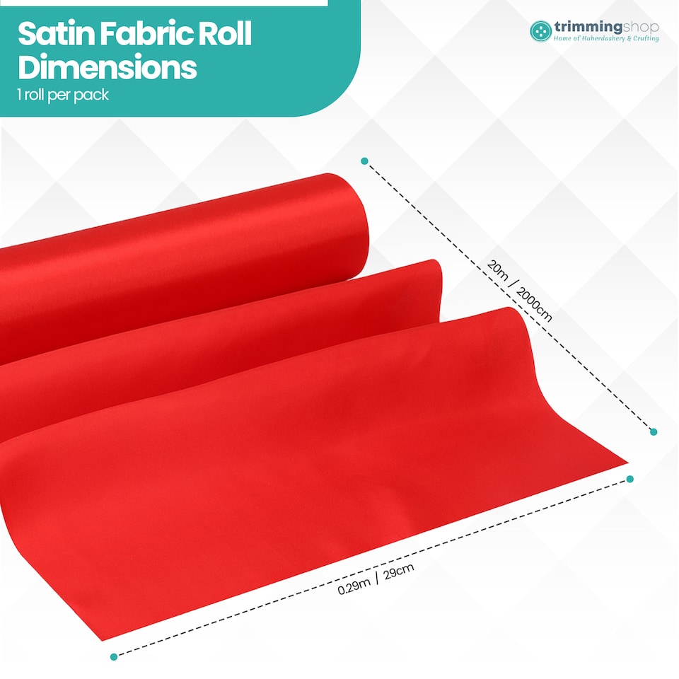 image 1 of Satin Fabric Roll, Silky & Shiny, Soft Polyester Roll - 29cm x 20m