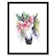 image 1 of Unicorn Flower Crown Floral Watercolour Girls Kids Bedroom 9x7" Black Framed Wall Art Print