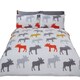 image 4 of Moose Cotton Bed Cover Duvet Cover Set Grey | King