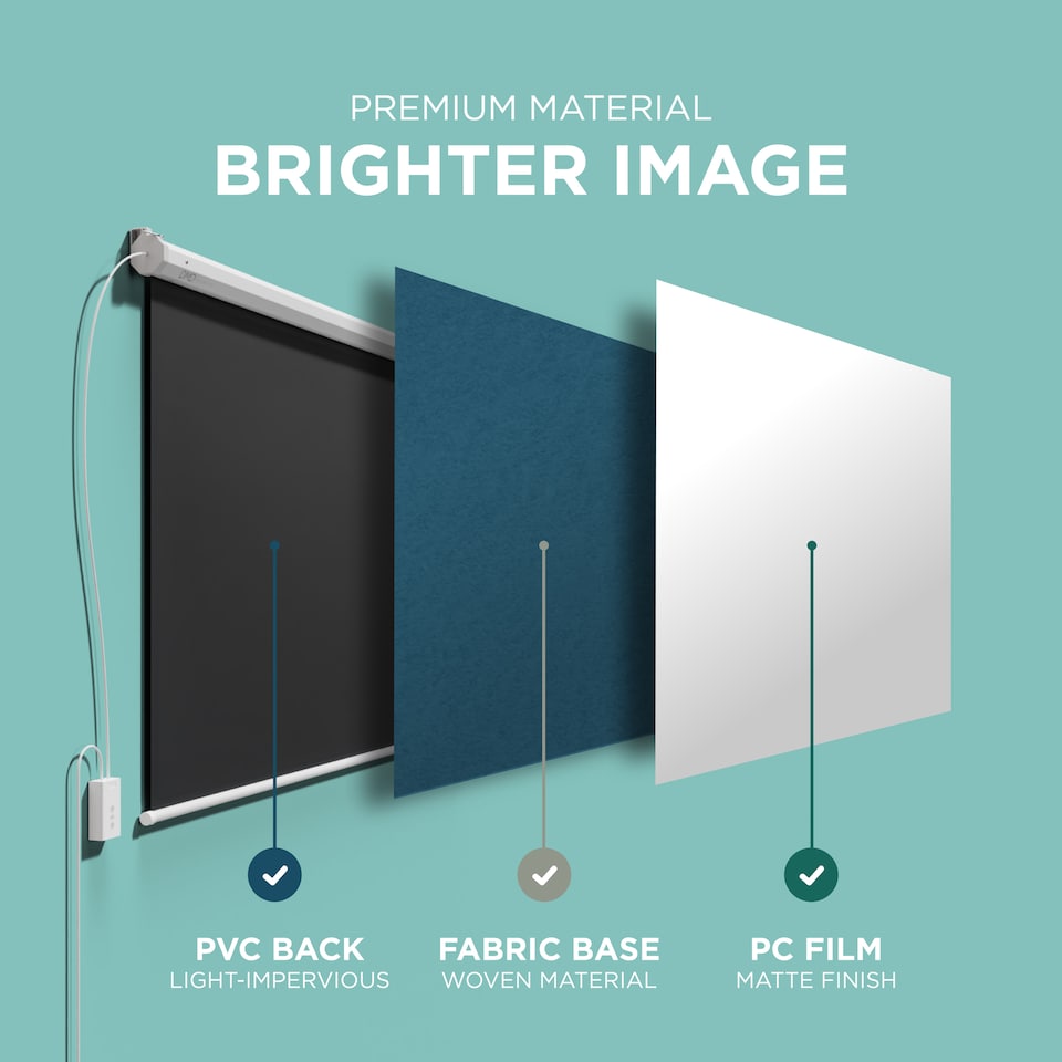 image 1 of 84" Electric Motorised Projector Screen with Remote & Wall Mount