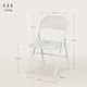 image 3 of HOMCOM Padded Folding Chairs Set of 2 PU Leather Foldable Chairs with Cushioned Seat and Metal Frame for Home Office Dining Computer Desk Reception Room White
