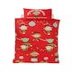 image 1 of Naughty Elves Christmas Polycotton Kids Duvet Cover Set With Pillowcase Red | Single